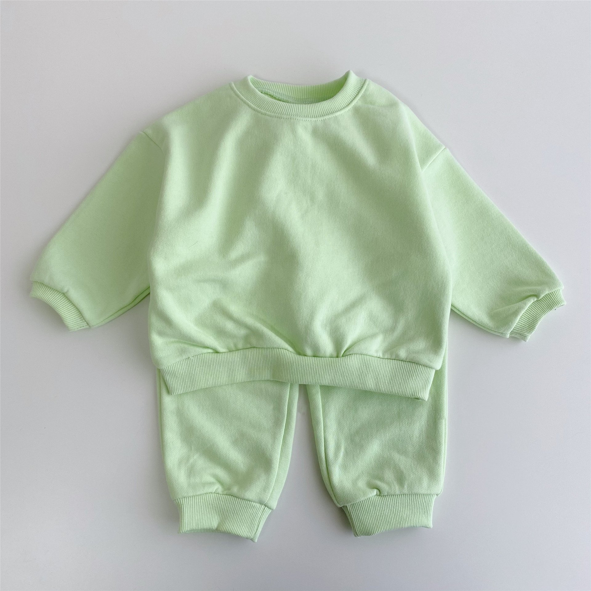 Hot Sale 100% Cotton Solid Children Autumn Casual Baby Boy Clothing Sets kids tracksuits