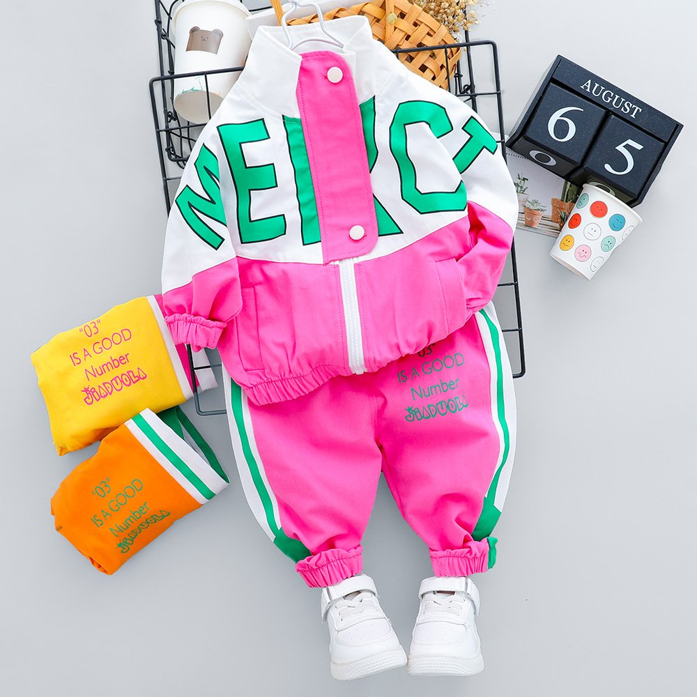 2020 Autumn Kid Boy Girl Clothing New Casual Tracksuit Long Sleeve Letter Zipper Sets Infant Clothes Baby Pants 1 2 3 4 Years