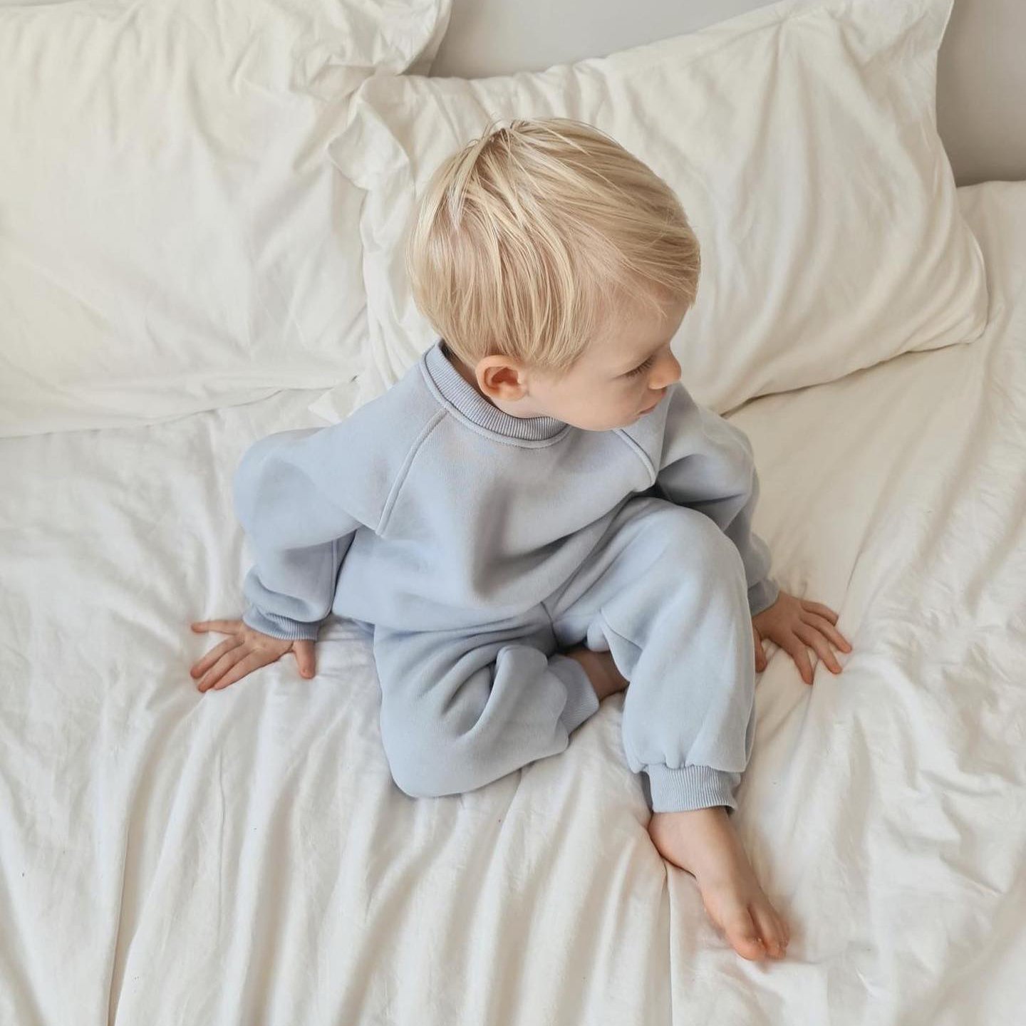 Winter Toddler Tracksuits Cotton Sweatshirt Pants Clothing Set Custom Fleece Baby Boy Sweatsuits