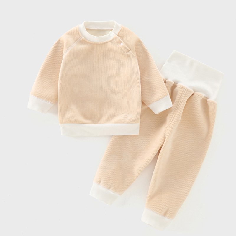 Custom Children Corduroy Clothing Wholesale Kids Solid Color Set French Terry Baby Tracksuit