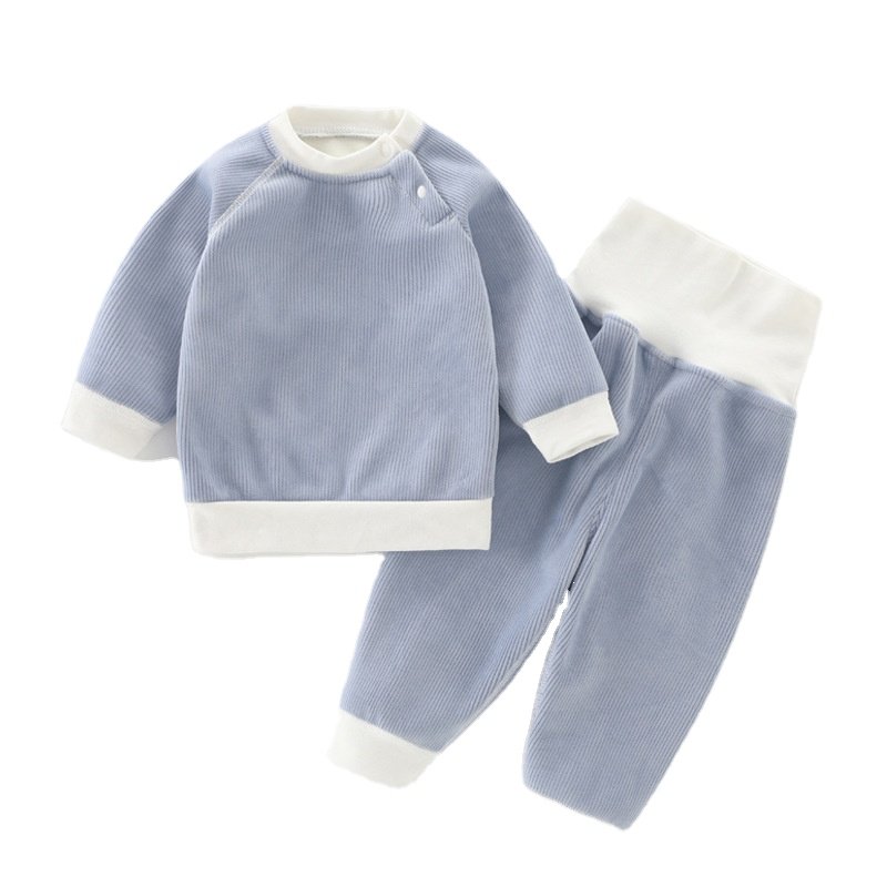 Custom Children Corduroy Clothing Wholesale Kids Solid Color Set French Terry Baby Tracksuit