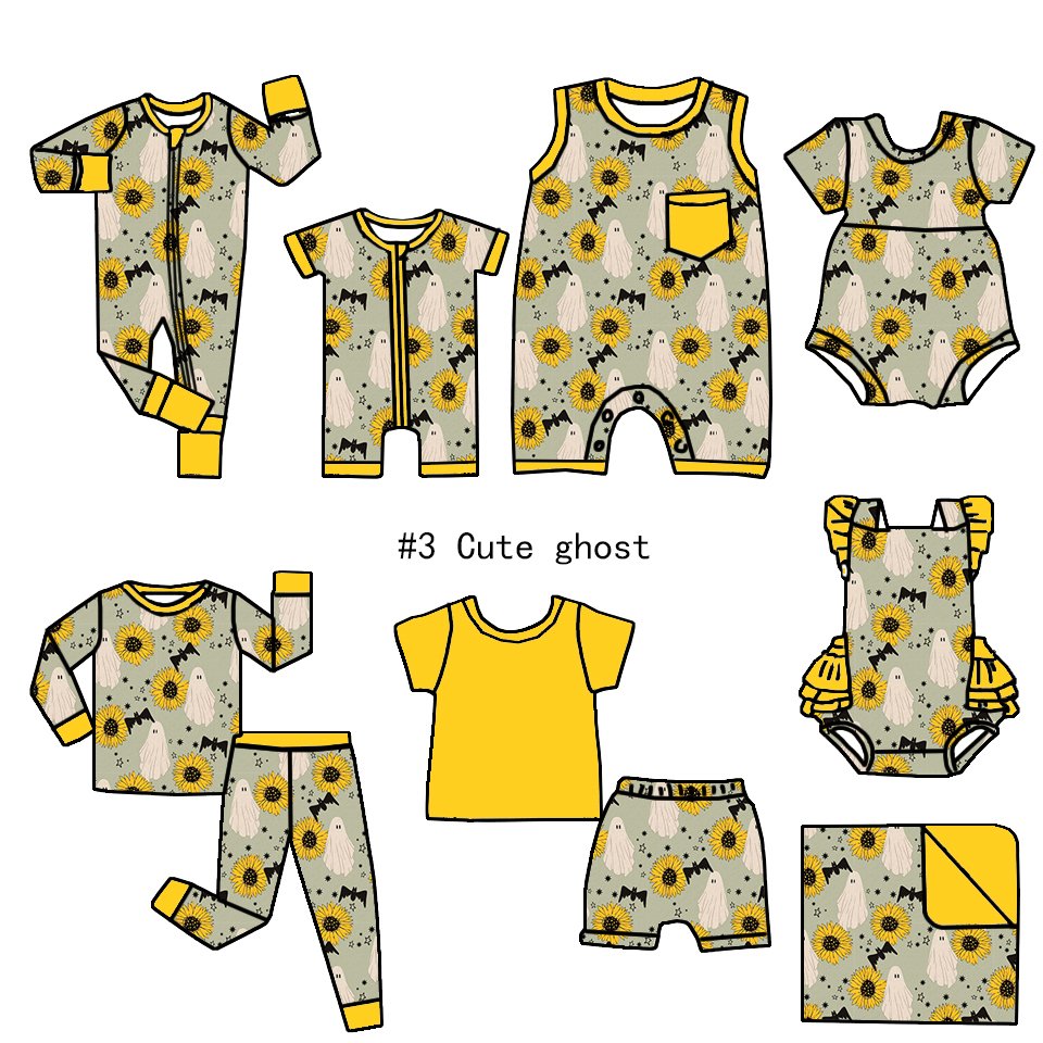 New Arrival Multi style Halloween Kids clothing Mix style Custom prints Baby romper boys girls clothes sets