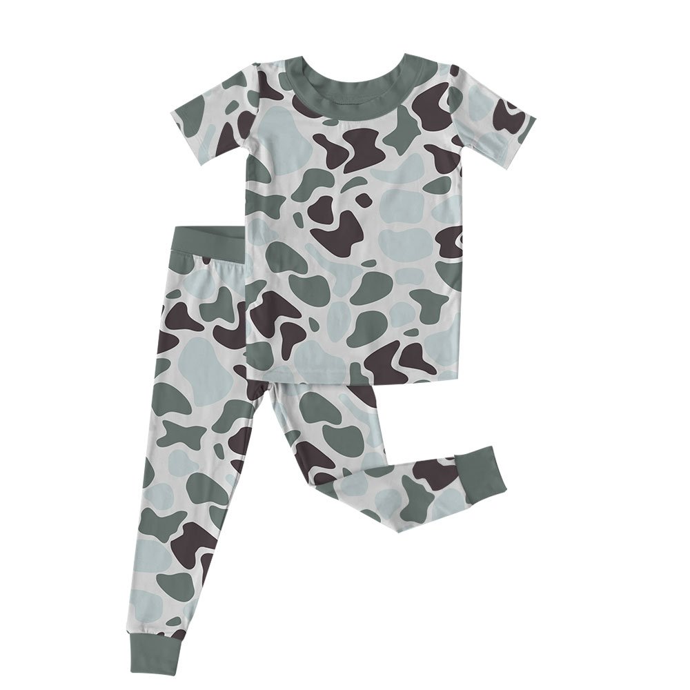 Children's Set Boys' Short Sleeve Top Long Pants Print Clothing Boy's Cotton 2-Piece Clothing Outfit