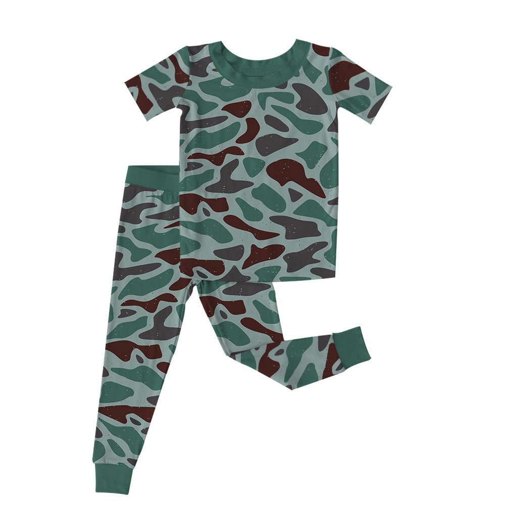 Children's Set Boys' Short Sleeve Top Long Pants Print Clothing Boy's Cotton 2-Piece Clothing Outfit