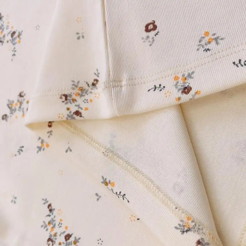 Organic Cotton Vintage Prints Pajamas Set Toddler Baby Boys Girls Two Pieces Pajamas