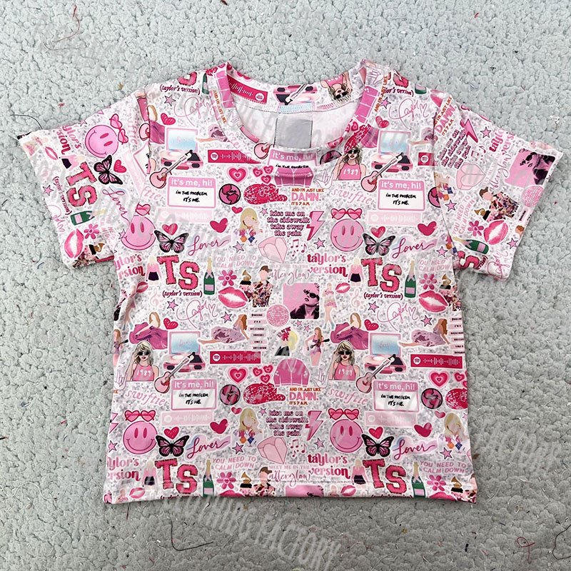 DH OEM boutique custom wholesale bamboo basic tee biker shorts 2pcs sets boys outfits clothing sets