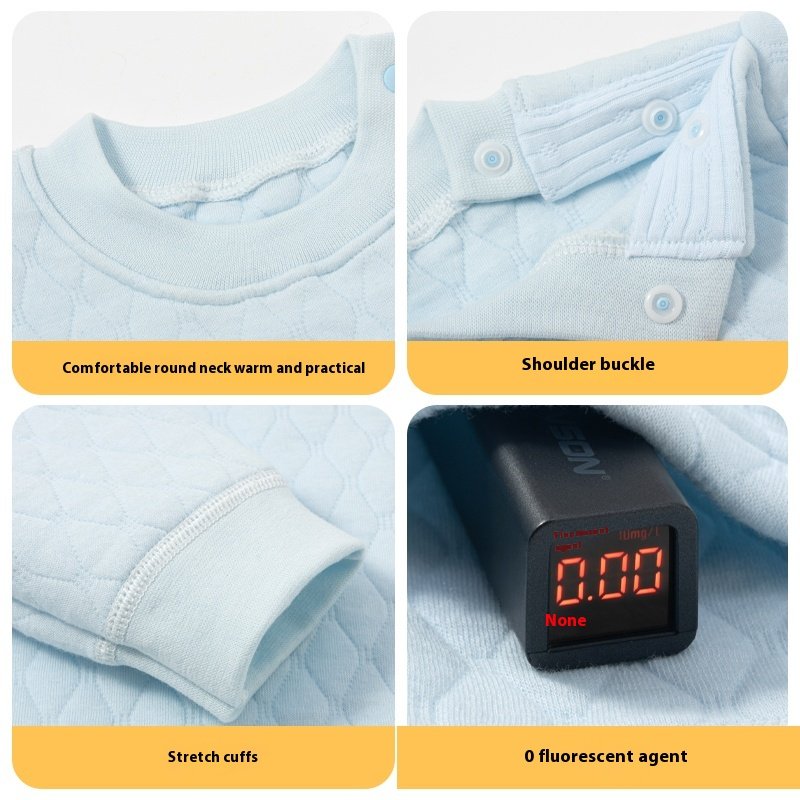 Autumn/Winter Baby Clothing Sets Quilted Intimates For Boys And Girls Thickened Pure Cotton Heat-Tech Trousers Casual Style