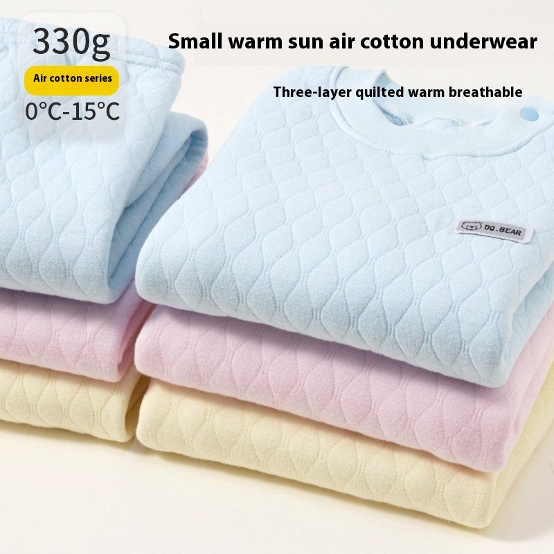 Autumn/Winter Baby Clothing Sets Quilted Intimates For Boys And Girls Thickened Pure Cotton Heat-Tech Trousers Casual Style