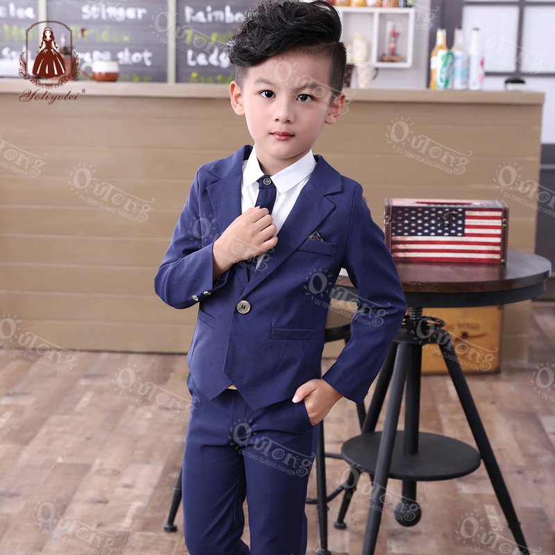 Yoliyolei Boys Blazers Kids Boy Suits For Weddings Prom Suits Formal Dress Kids Tuxedo Children Clothing Set