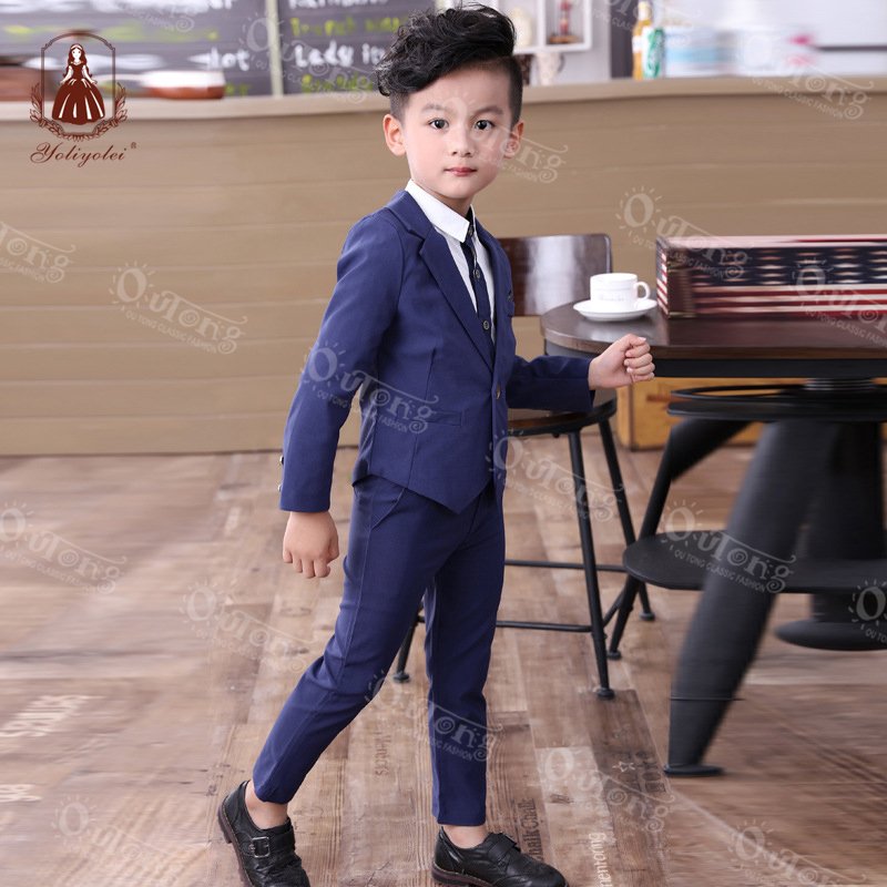 Yoliyolei Boys Blazers Kids Boy Suits For Weddings Prom Suits Formal Dress Kids Tuxedo Children Clothing Set