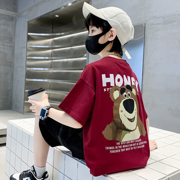 Boys Summer Set Casual Children Short Sleeve T-Shirt Cargo Shorts 2 Piece Set Teenagers Boys Clothing