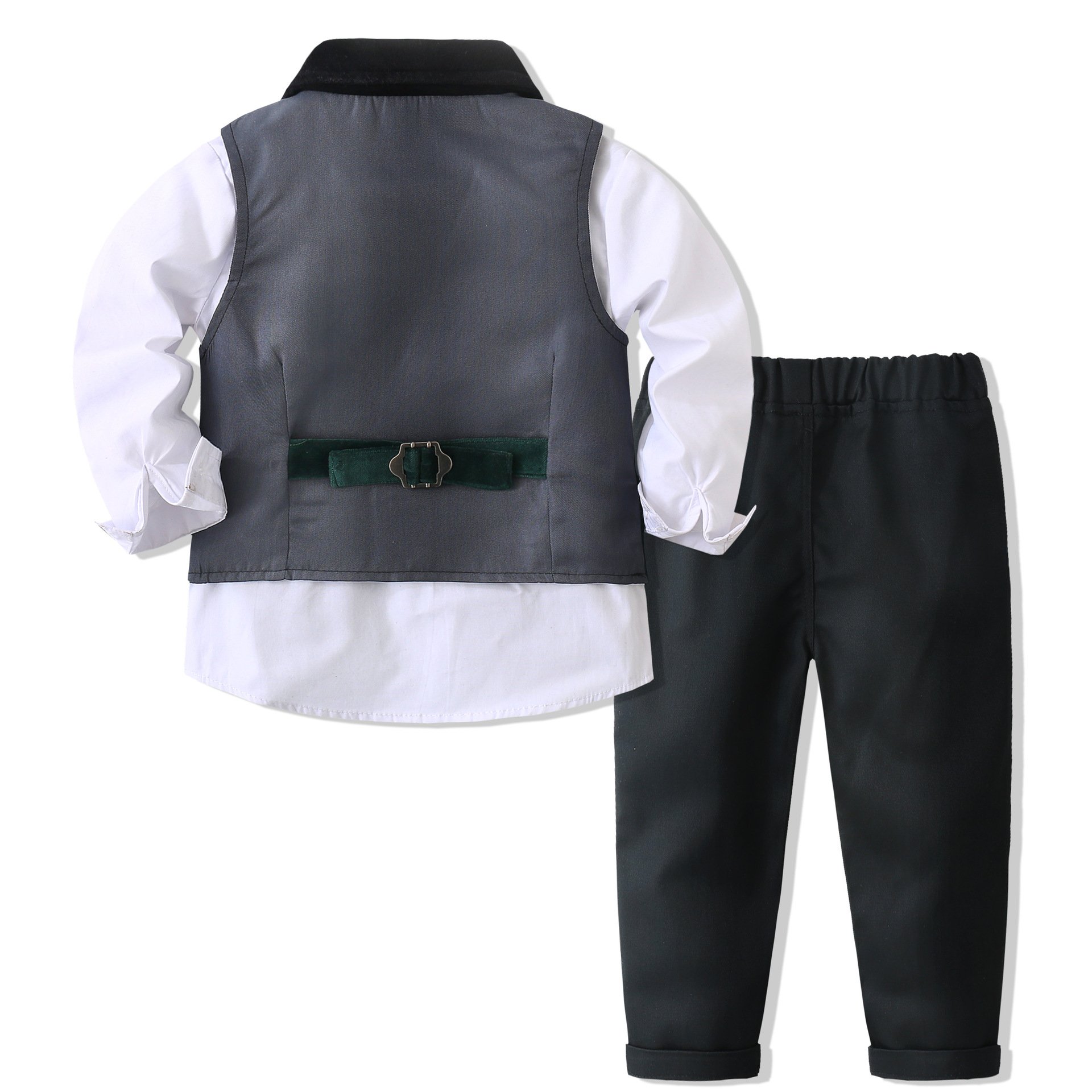 Kids Long Sleeve Suit Boys Clothing Sets Party Formal Wear Vest Wedding Suit Boutique Children Clothing Matching Outfits Boy