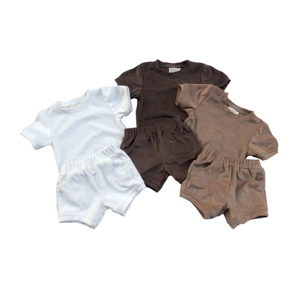 Best-Selling Kids Clothes Set Baby Boy/Girl T-Shirt + Shorts Summer Clothing Terry cloth Casual Children Baby Clothes Set