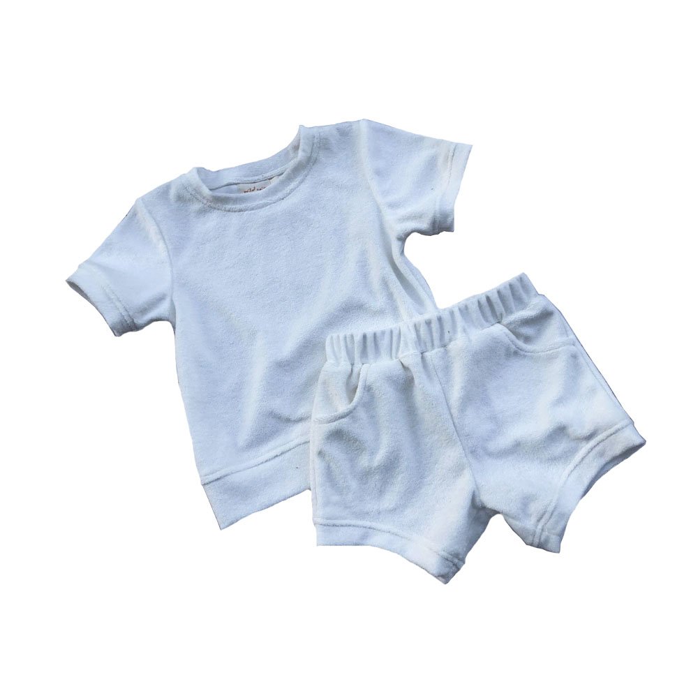 Best-Selling Kids Clothes Set Baby Boy/Girl T-Shirt + Shorts Summer Clothing Terry cloth Casual Children Baby Clothes Set