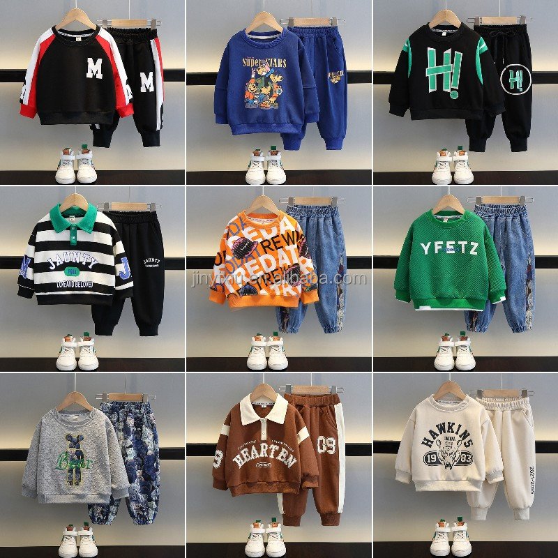 Boys' hoodie two-piece street clothing ropa de ninos boys' clothing set