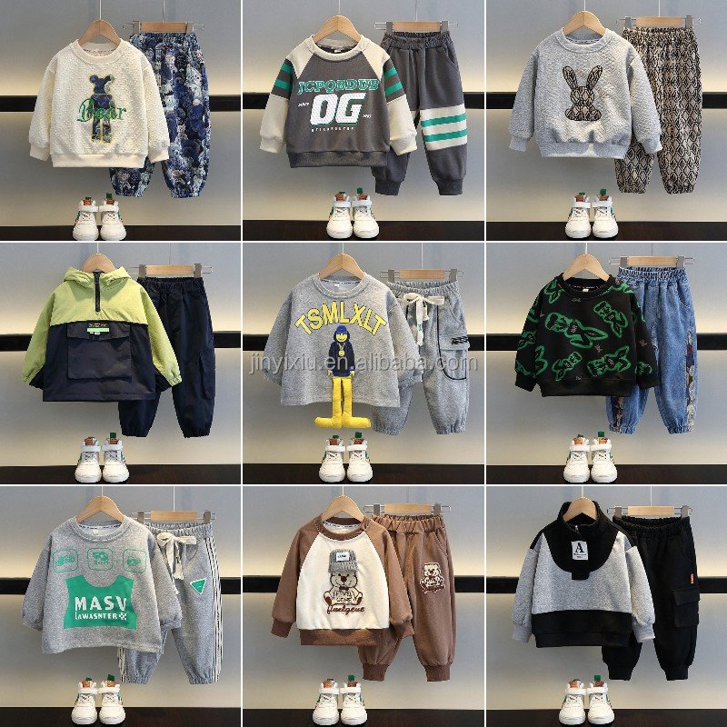 Boys' hoodie two-piece street clothing ropa de ninos boys' clothing set