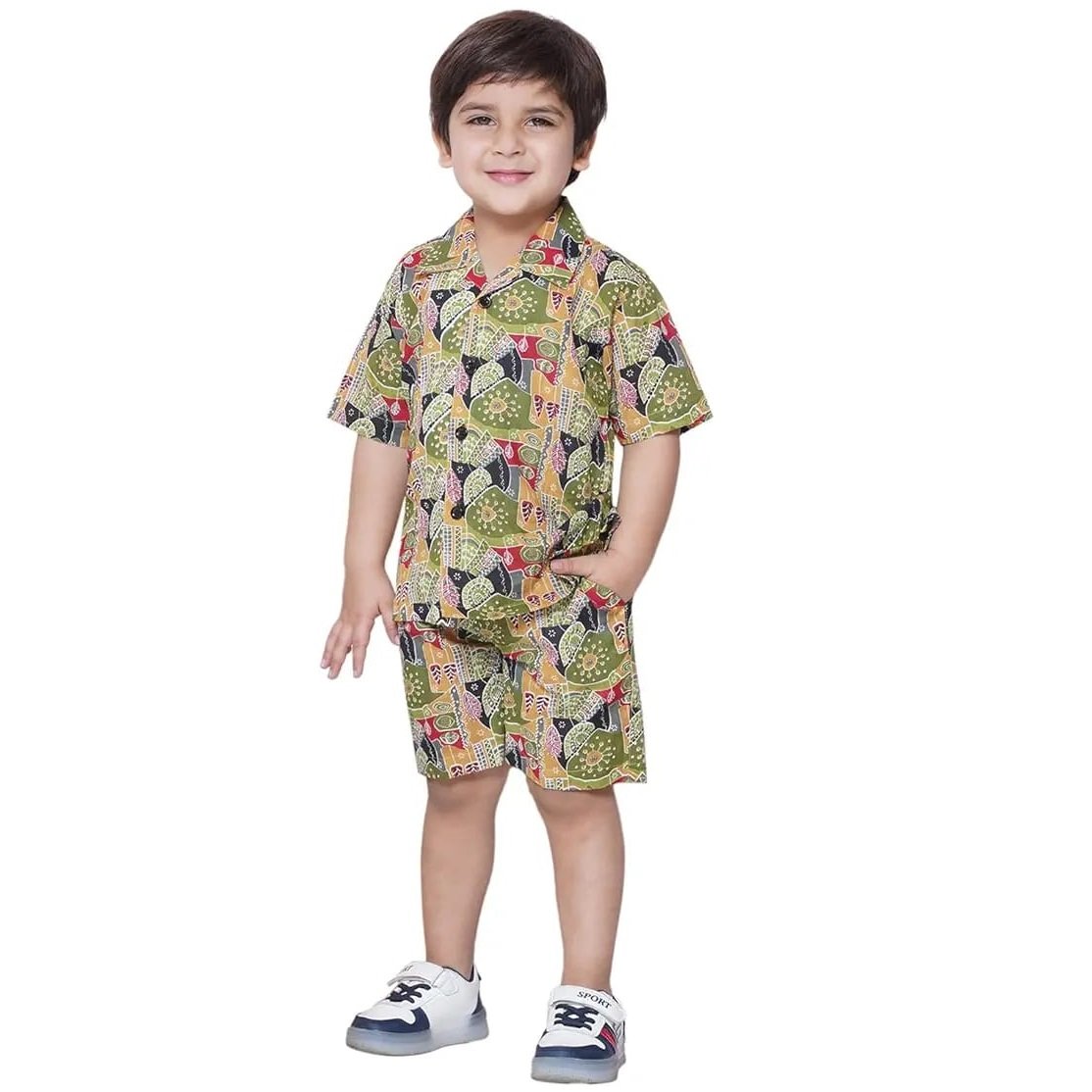 Best Quality Boys Short Sleeve Shirt and Shorts Clothing Set 2Pcs Available at Wholesale Price from Indian Exporter