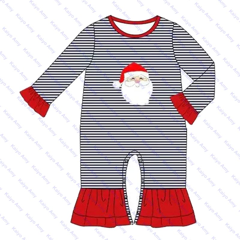 Xmas toddler baby boys clothing sets Santa Claus christmas 2024 babies set cotton knit winter girls ruffle sets