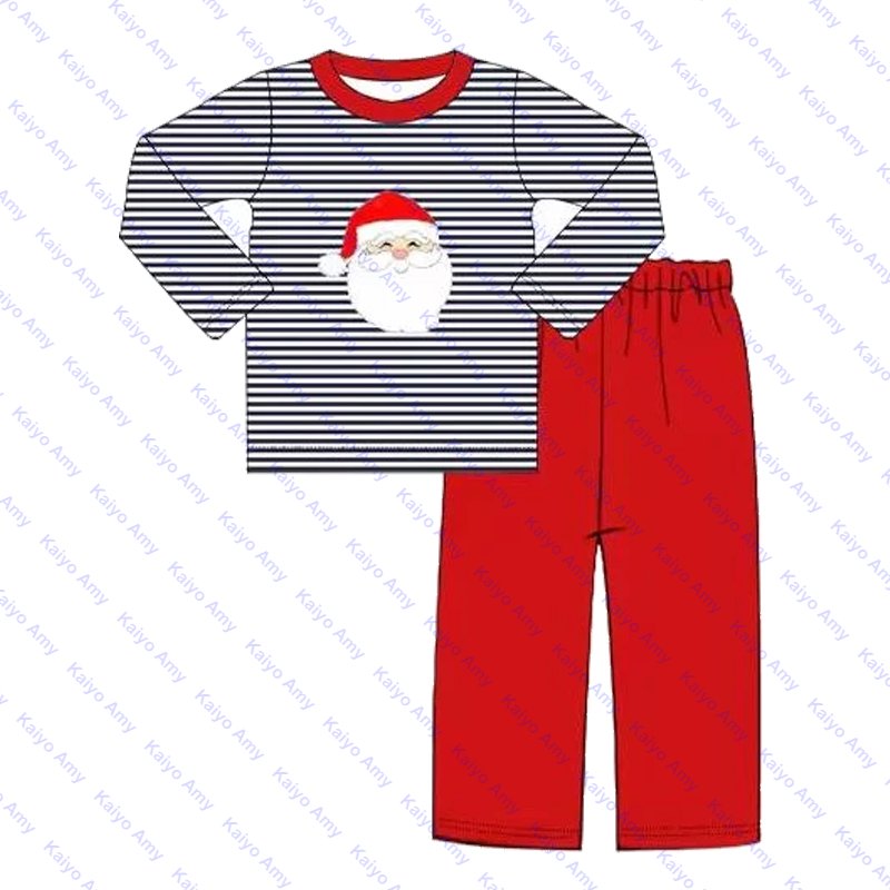 Xmas toddler baby boys clothing sets Santa Claus christmas 2024 babies set cotton knit winter girls ruffle sets