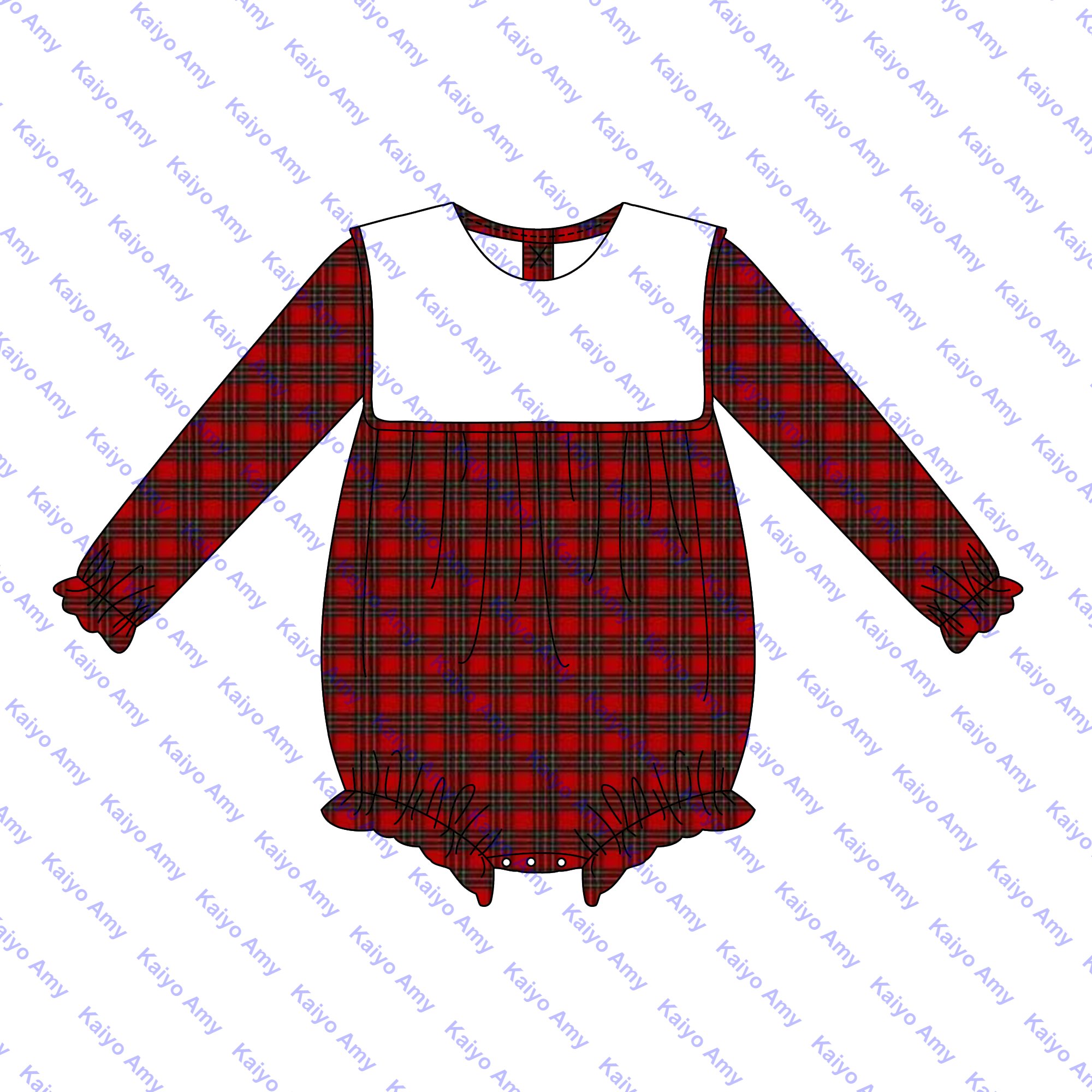 Bib collared christmas outfits baby boy clothing set red flannel tartan sibling matching toddler girls clothing sets