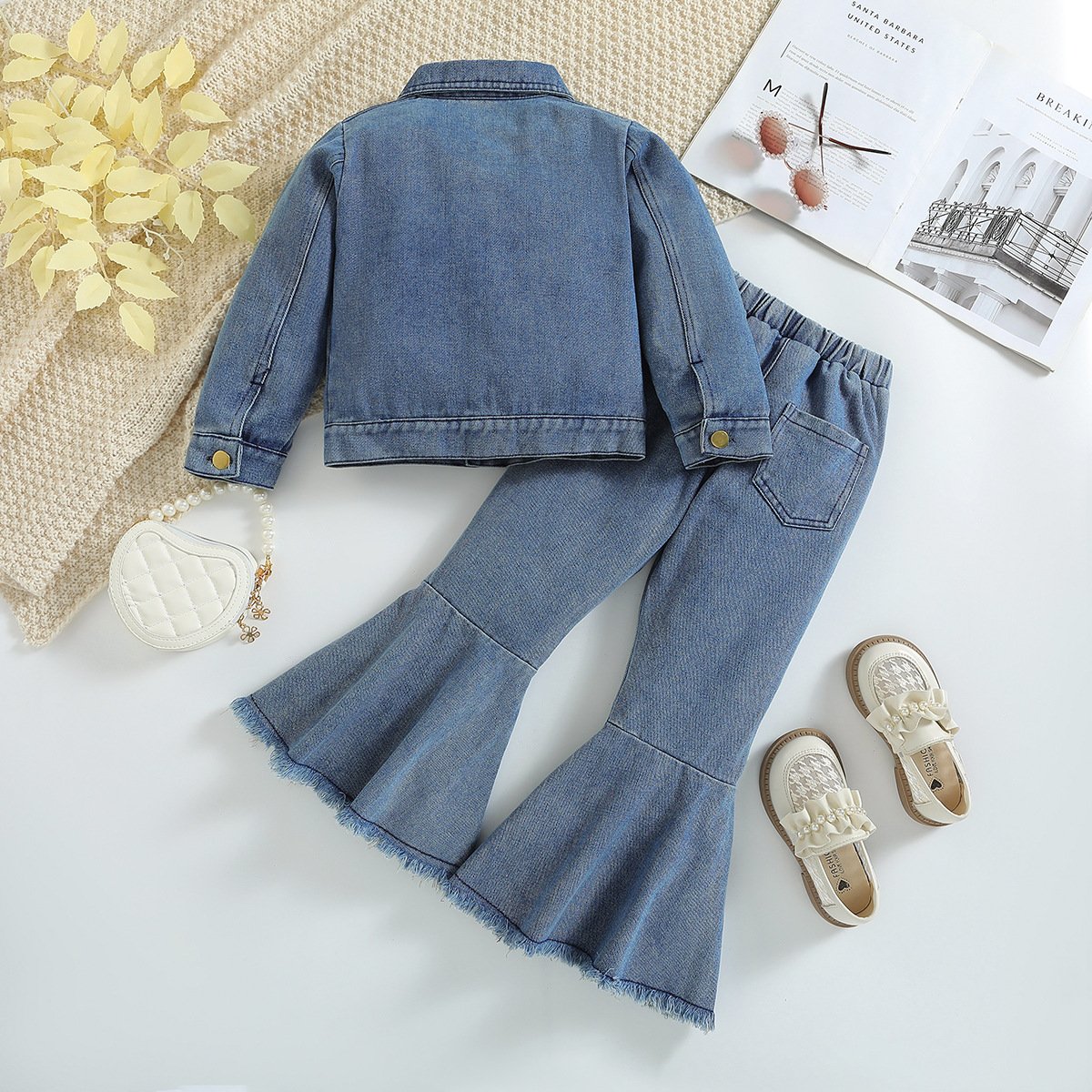 High Quality Baby girls Girls Denim Jackets Coats and Pants 2pcs sets Kids Clothing Long Sleeves Blue Jean Jacket Outerwear Coat