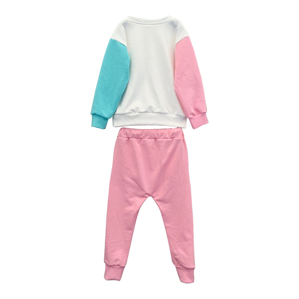Custom kids spring autumn unisex boys girls french terry long sleeve Jogger Set 2 Piece Sweatshirt Set solid color Tracksuit