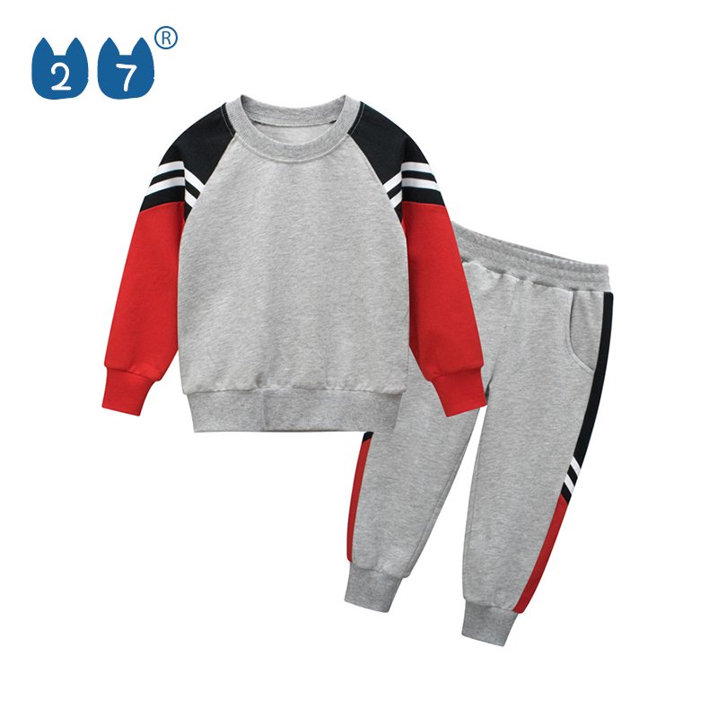 Modern Autumn Winter Fleece Kids Clothes 100% Cotton Casual Sports Boys Clothing Sets