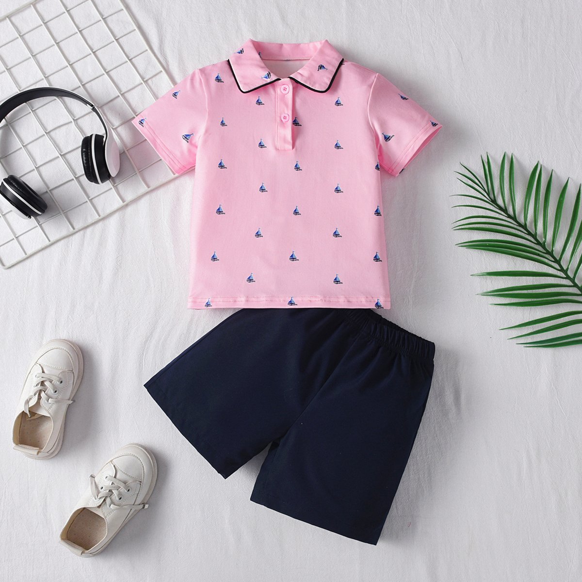 2024 Summer Children's New Boys Clothing Short Sleeve Shirt + Shorts Clothing Little Boy Clothing Casual Suit