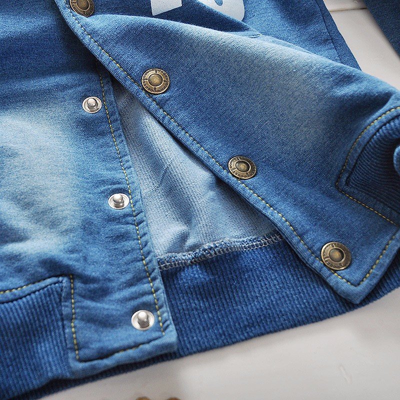 Hot selling 76 long sleeves jeans 2pcs private label boutique kid boy clothing sets