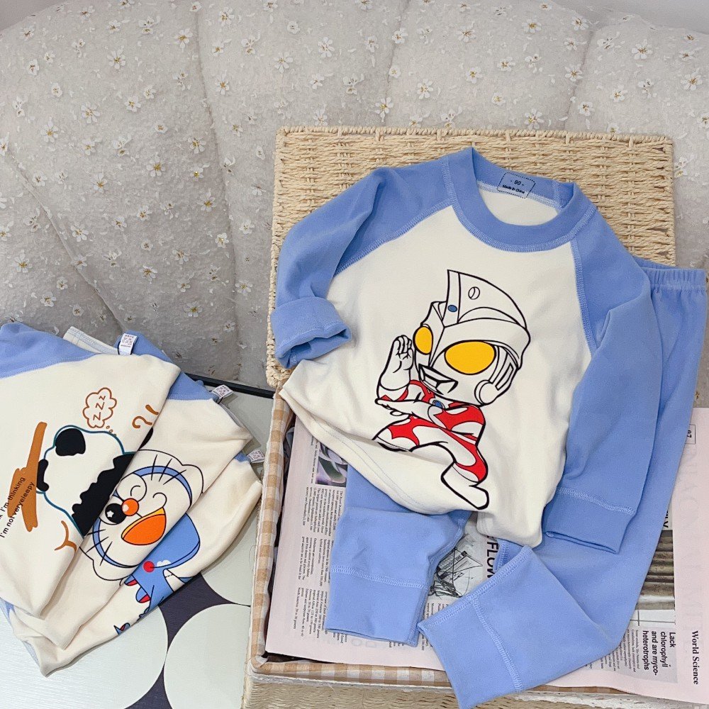 Wholesale children's pajamas Spring Casual Set for Boys and Girls Cartoon Animal Top and Pants Cotton Baby suit homewear