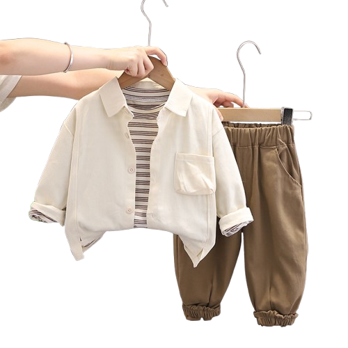 2024 New Spring Autumn High Quality Children Clothes Suit Long Sleeve T Shirt casual Coat Trousers 3 Pcs Baby Clothing Sets