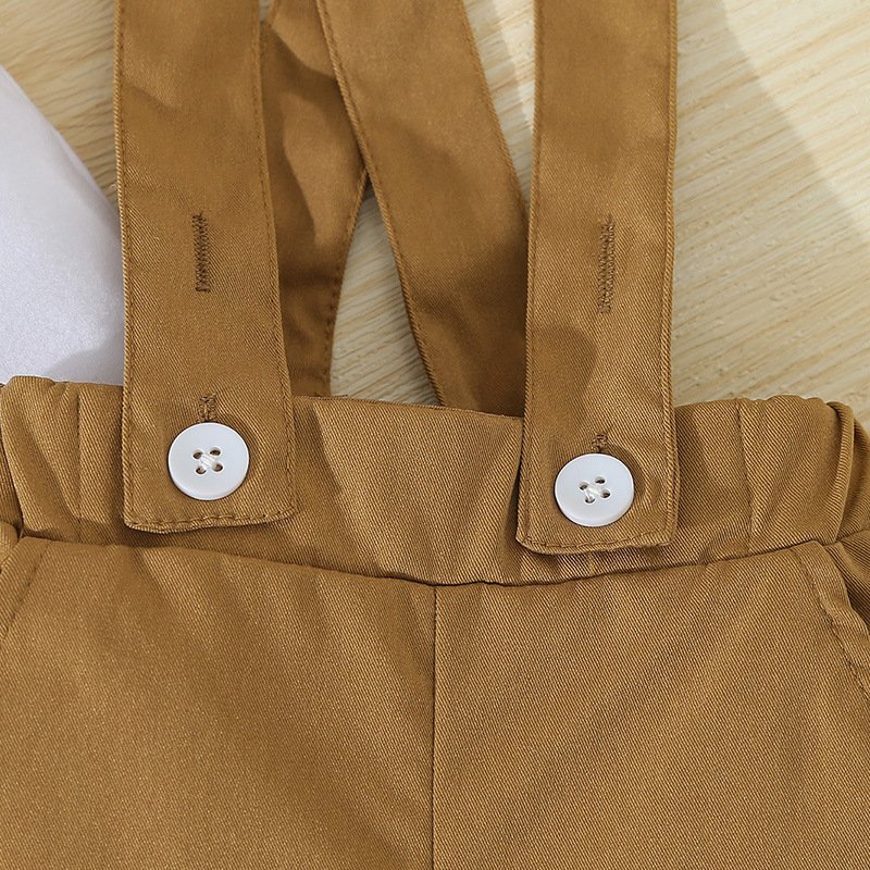 Summer boy suit baby gentleman dress bow tie romper short-sleeved jumpsuit overalls shorts two-piece suit