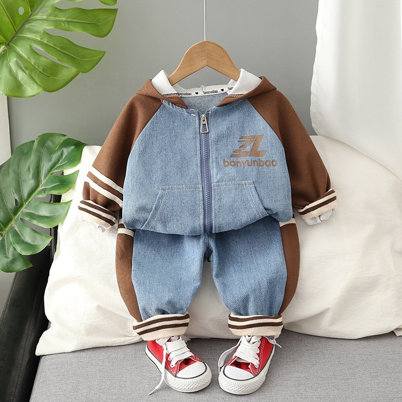2024 Newest Children Outwear Suit Autumn Spring 2pcs Casual Denim Boys Clothes Sets