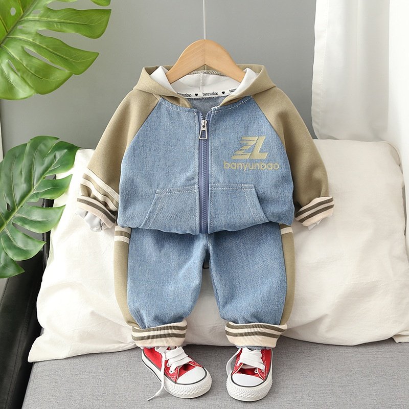 2024 Newest Children Outwear Suit Autumn Spring 2pcs Casual Denim Boys Clothes Sets