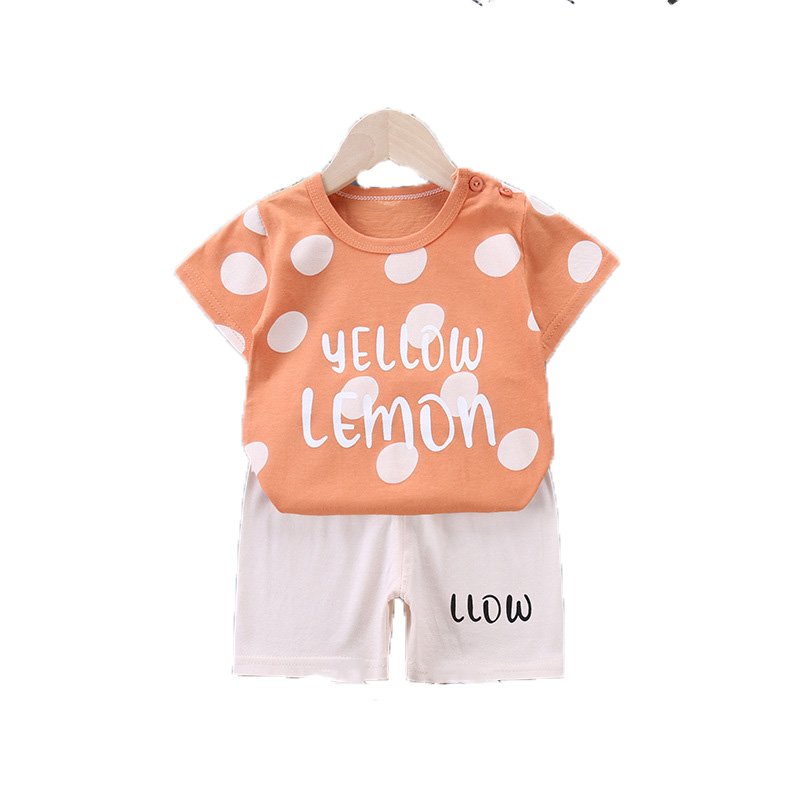 Good Quality 100% Cotton Tshirt And Short Two Piece Set Printing Cartoon Boys Clothing Set