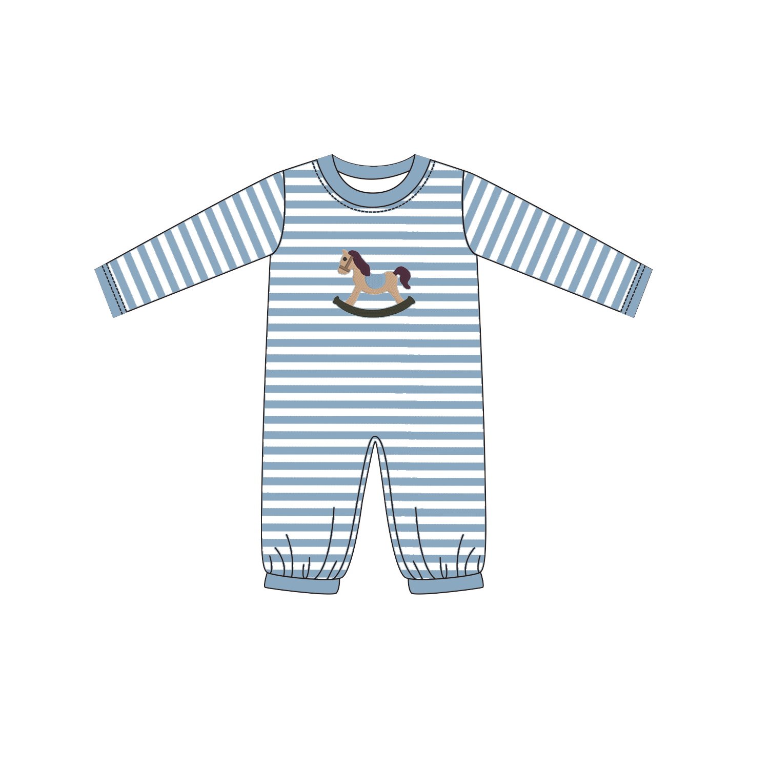 Boyis Smocked Children's Clothing custom boutique wooden horse Embroidery Cotton Baby Boy Clothing Sets baby boys outfits