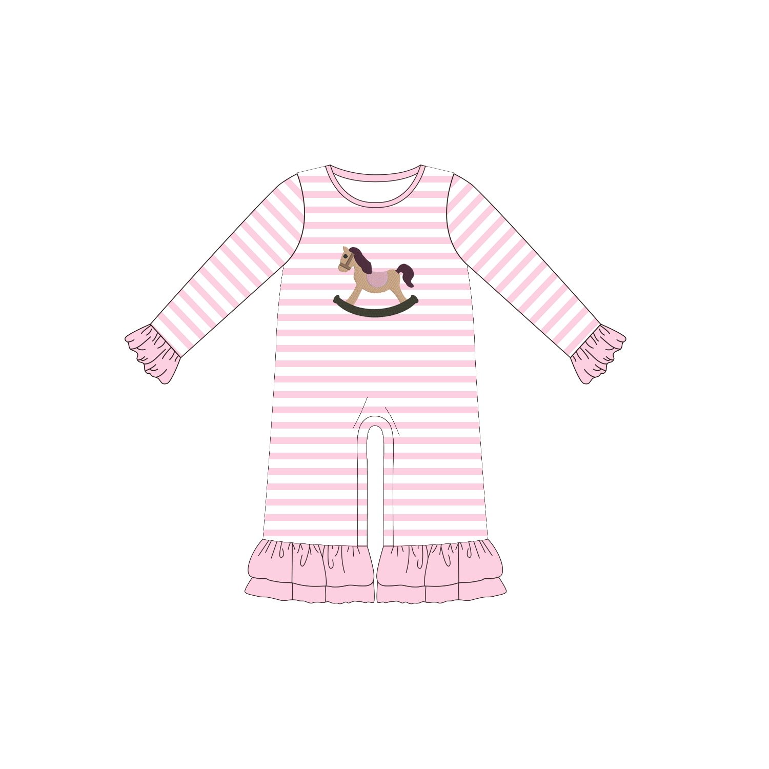 Boyis Smocked Children's Clothing custom boutique wooden horse Embroidery Cotton Baby Boy Clothing Sets baby boys outfits