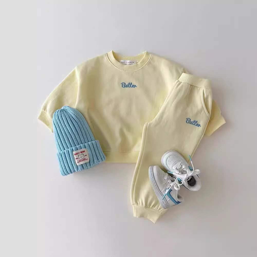 Children'S Sweatshirt Sweatpants 2 Set Of Spring And Autumn Boys And Girls Sports Suit Cotton Kids Clothes