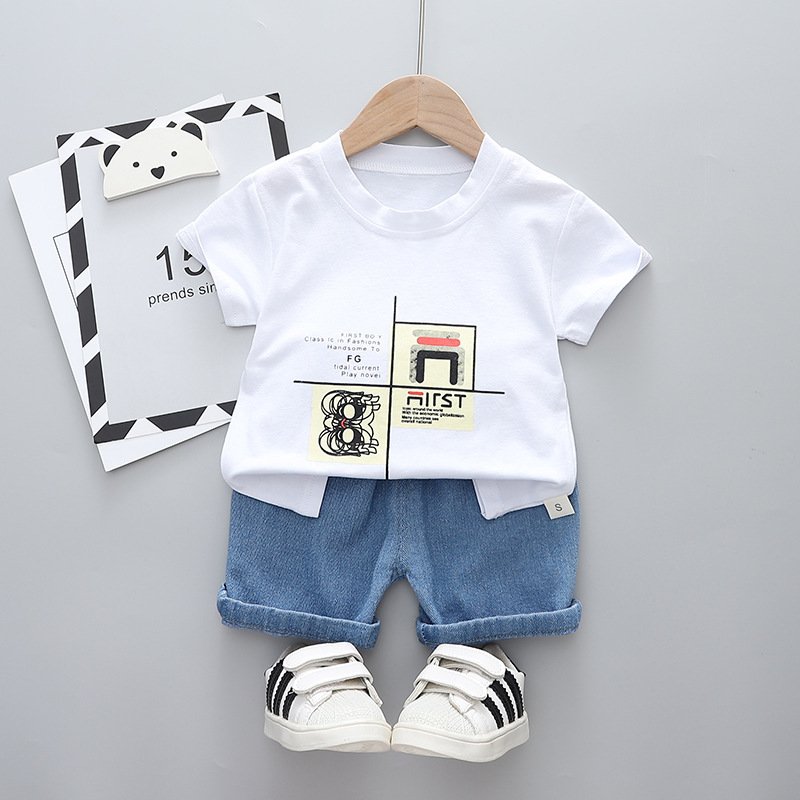 Toddler Boy Clothes Kids 2 Piece Summer Outfit Polo Dress Shirt Shorts Set 1-4 Years Little Boys Summer Clothes 2024