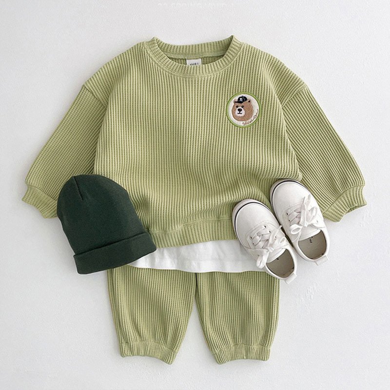 Custom Ready to Ship Long sleeve toddler boys clothing sets baby boy clothes 2 to 3 year baby suit children's clothing