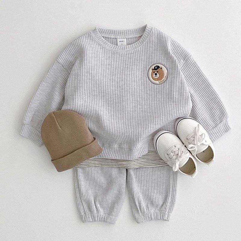 Custom Ready to Ship Long sleeve toddler boys clothing sets baby boy clothes 2 to 3 year baby suit children's clothing