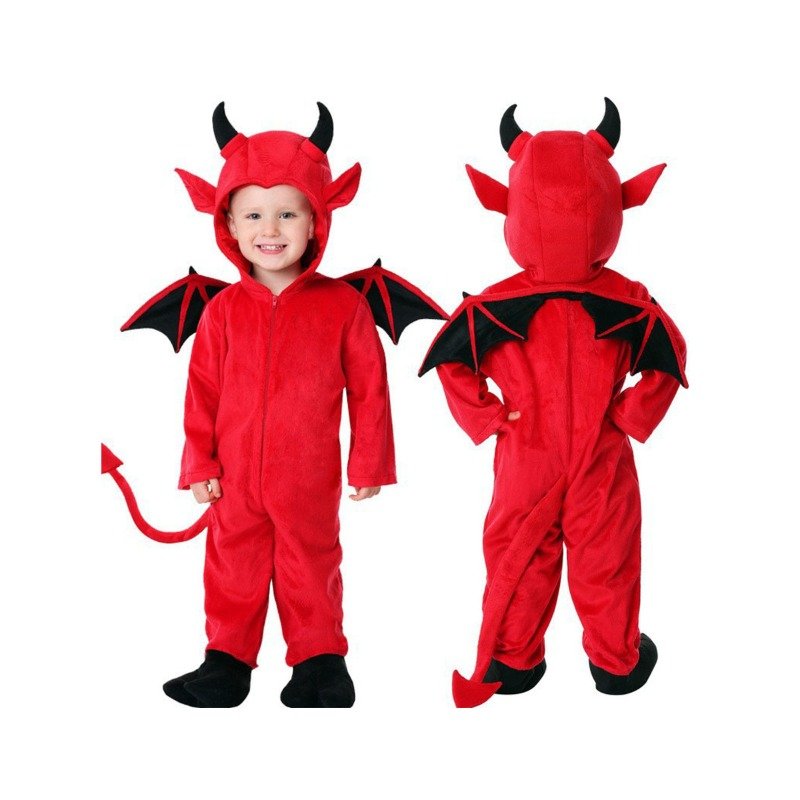 Halloween Children Clothing Red Devil Bat Cloak Performance Clothing Dressing Up Bodysuit Cosplay Kids Costumes Sets