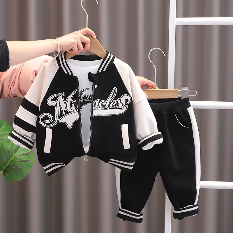 Factory Direct Children's Jackets autumn clothing Boys Baseball Team Outerwear Long Sleeve clothes uniform Varsity Jackets set