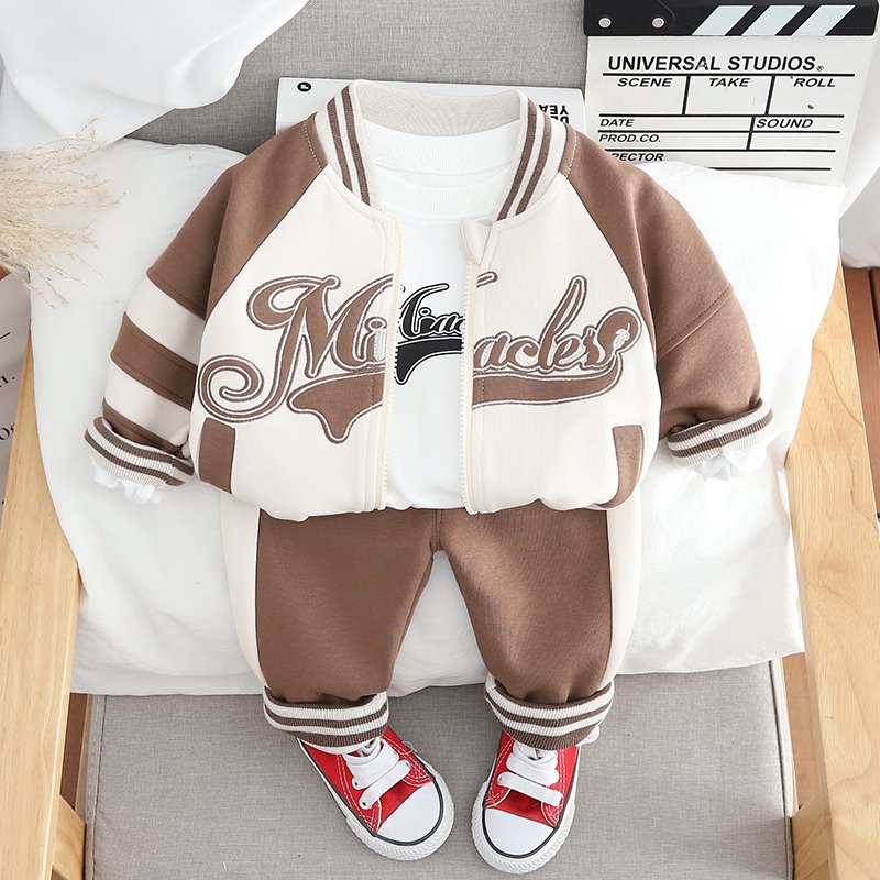 Factory Direct Children's Jackets autumn clothing Boys Baseball Team Outerwear Long Sleeve clothes uniform Varsity Jackets set