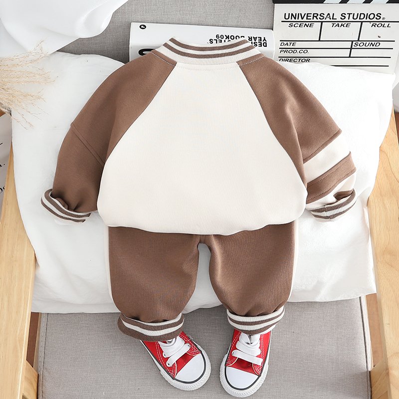 Factory Direct Children's Jackets autumn clothing Boys Baseball Team Outerwear Long Sleeve clothes uniform Varsity Jackets set
