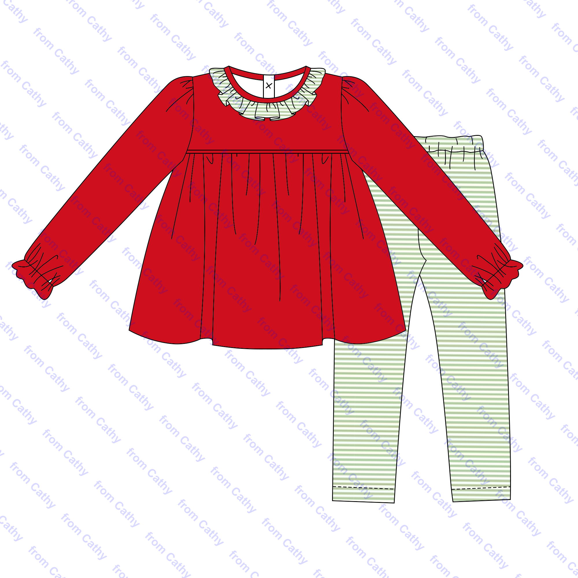 New Christmas cotton red toddler baby girls boys clothes set long sleeve Xmas sibling matching monogram outfits