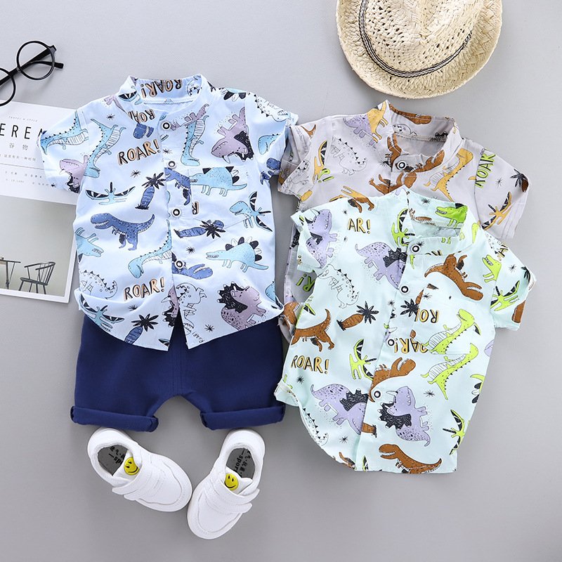 Summer new kids clothing boys baby suit shirt short sleeve two pieces boy clothing sets
