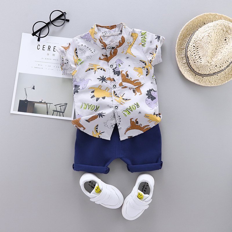 Summer new kids clothing boys baby suit shirt short sleeve two pieces boy clothing sets