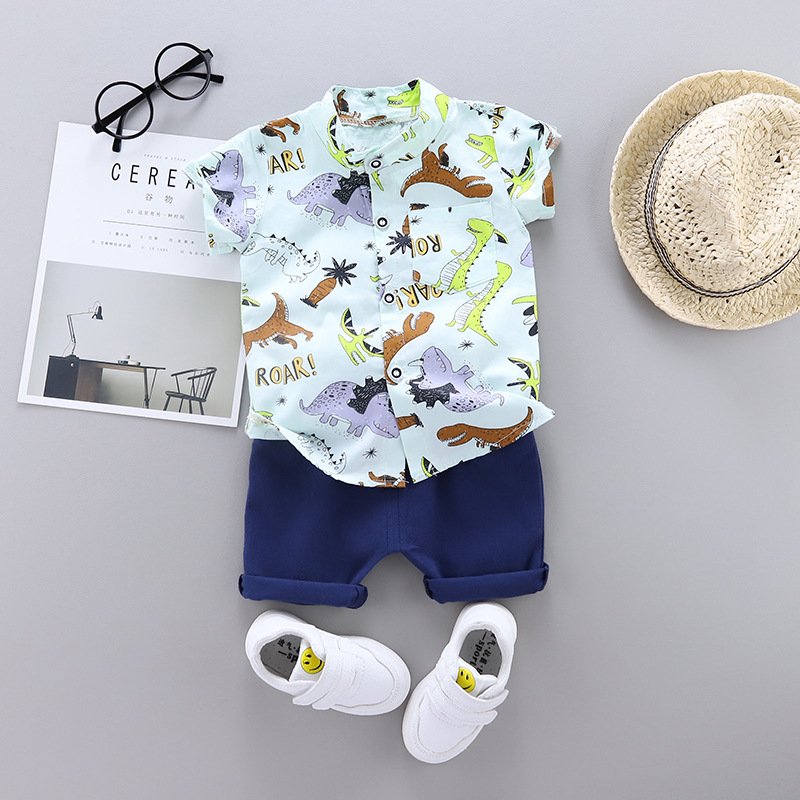 Summer new kids clothing boys baby suit shirt short sleeve two pieces boy clothing sets