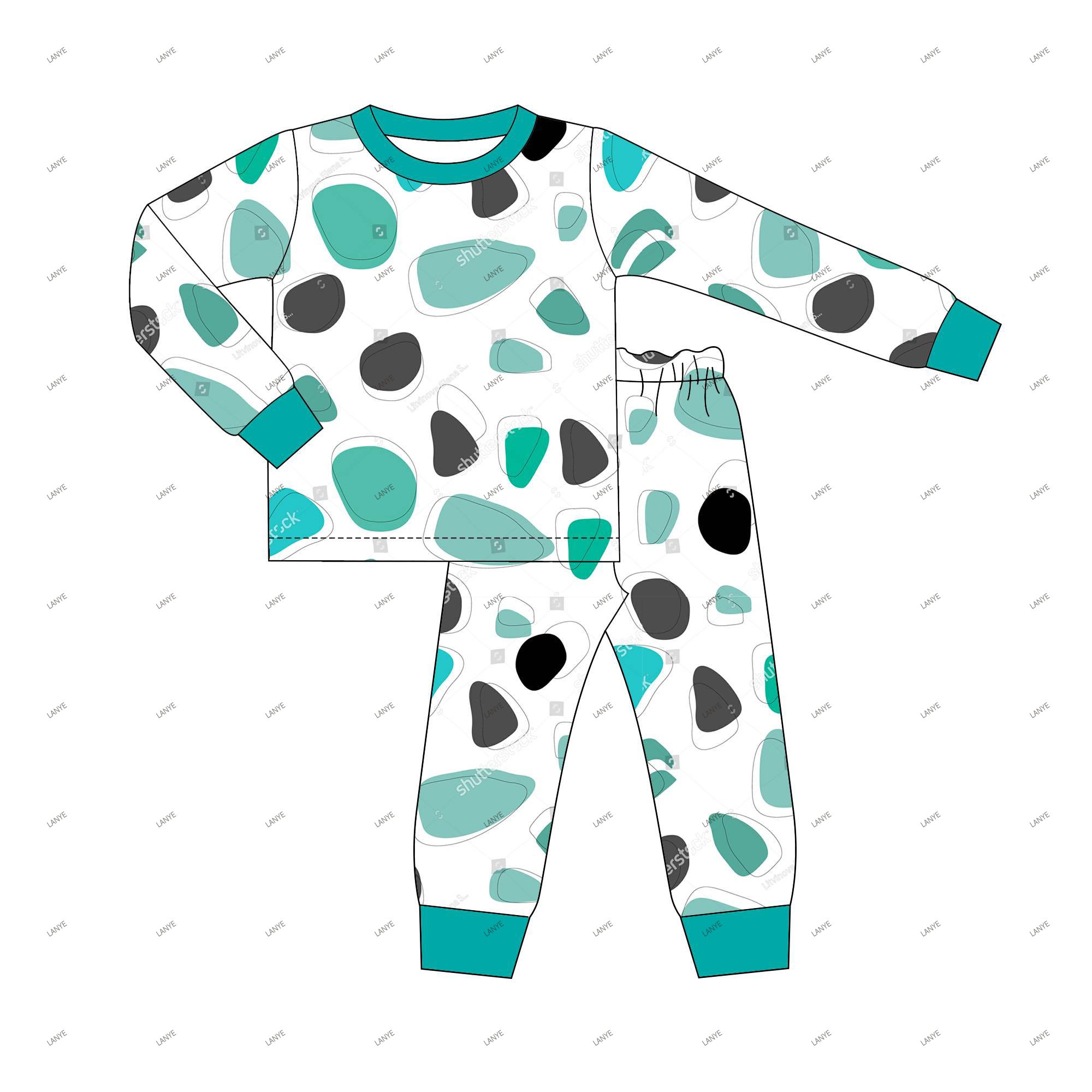 Lanye popular custom toddler clothing set personalized irregular geometry kids boy outfit